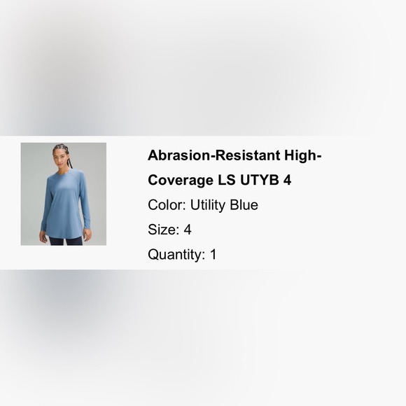 Lululemon Abrasion Resistant High Coverage Long Sleeve - Picture 6 of 6